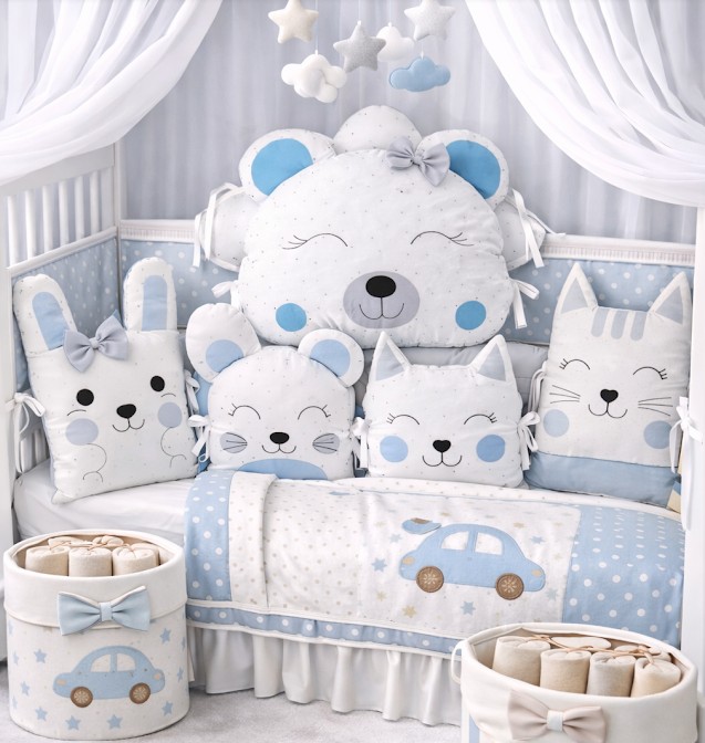 Zvířátkový mantinel + povlečení do postýlky