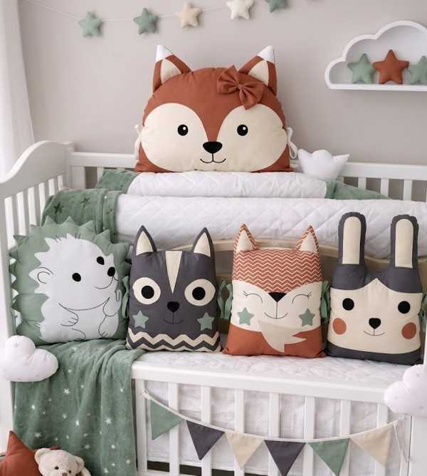 Mantinel do postýlky Zvířátka MimiMe – kolekce Liščí pohádka | 5 dílů | 180 cm