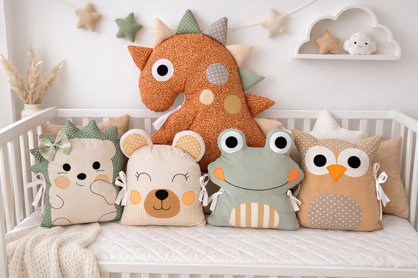 Mantinel do postýlky Zvířátka MimiMe – kolekce Dino pohádka | 5 dílů | 180 cm